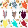 Kobiety letnie projektantki kąpielowe One Piece 26 Kolor Spośrednio Seksowne stroje kąpielowe Swimming Clashing Stripes Siamese Swimsuit PX0729 Modne garnitury plażowe