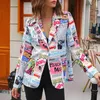 Womens Jackets Fashion Trend Women Lapel Leopard Print Long Sleeves Suit Jacket Elegant Fall Winter Office Lady Cardigan Coat Casual Streetwear 230207