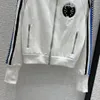 レディースジャケットデザイナーミラノ滑走路新しいスプリングスタンドカラー長袖プリントコート同じスタイルアウターウェアa9sz