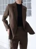Women Dwuczęściowe spodnie Blazer i set biuro dama elegancka odzież robocza żeńska formalne solidne spodnie Suit 230207