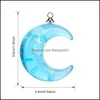 Charms Women Nature Blue Sky White Cloud Moon Pendant Creative Design Ball Shape Resin Transparent Charm For Necklace Diy Accessorie Dh5Si