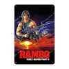 Film classique Rambo Metal Painting Vintage Tin Signs Affiche pour bar Pub Club Home Theatre Man Cave Iron Painting Wall Decor 20cmx30cm woo