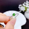 Cluster Rings Product Natural 4mm DiopsiDe Female Ring 925 Silver Inlaid Face Small Boutique Precision