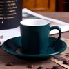 Koppar Saucers 80cc Professional Espresso S kaffekopp och fat set barista keramisk café smakar mugg tazas para tasse beker koffie koopjes