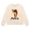 Hoodies Sweater Rhude Tiger Hd Printing Fashion Label High Street Loose Casual Couple Round Neck for Men and Women