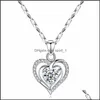 Pendant Necklaces Luxury Crystal Cz Heart Choker Necklace Original Tibetan Sier Chain For Women Wedding Jewelry Gifts Drop Delivery P Dhoal