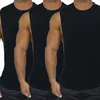 Herren-Tanktops, 3er-Pack, einfarbig, Bodybuilding-Oberteil, Männer, Sommer, Baumwolle, modisch, Fitness, offene Seite, Weste, Muskeltraining, Fitnessstudio, ärmelloses Hemd