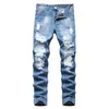 Män s jeans höst mode retro hål män byxor bomull denim byxa hane plus storlek hög kvalitet droppe 230207