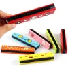 16 holes schattige harmonica speelgoed cartoonpatroon kinderen windinstrument dubbele rij harmonica houten speelgoed kinderen cadeau