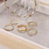 Wedding Rings Fashion Crystal Set Boheemian for Women Geometric Ring Jewelry Vintage Twist Trendy Accessories