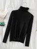 Kvinnors tröjor Turtleneck Kvinnor Autumn Winter Sweater Stickover Långärmad kvinna toppar mjuk jumper pull femme 230206