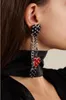 Boucles d'oreilles à dos fraise, Style personnalité, frange en chaîne, vent léger exagéré, Clip d'oreille de luxe