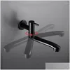 Bathroom Sink Faucets Mop Pool Tap Black Single Cool Wall Type Rotating Extended Faucet Balcony Washbasin Den Bibcock Drop Delivery Dhrqk