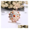 Lockets colorf Zircon Zircon Pendant Copper Ornament European and American Export Diamond Necklace Rose Golden Anti Allergy Jewelry Dhgarden dhqjl