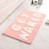 Bath Mats Pink Bath Mat Get Naked Alphabet Soft Flocking Carpet Shower Foot Pad Entrance Doormat Water Absorption Rugs Bathroom Decoration T220826