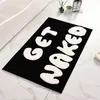 Bath Mats Pink Bath Mat Get Naked Alphabet Soft Flocking Carpet Shower Foot Pad Entrance Doormat Water Absorption Rugs Bathroom Decoration T220826