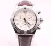 Мужские Quartz Watch Code Code Watch White Dial Avenger Кожаный ремешок 50 мм мужские часы роскошные бренд -бризовые часы.