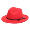 Bérets élégant rétro haut chapeau écrasable laine feutre chapeaux large bord ceinture casquette pour les femmes
