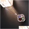 Lockets Wholesale New Korean Zircon Womens Necklace Pendant Hollow Water Drop Rose Gold Manufacturer Delivery Jewelry Necklac Dhgarden Dhzlf