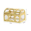 Wrap 10Pcs Golden Treasure Chest Candy Boxes Jewelry Storage Plastic Snack Packaging Gift Box for Birthday Wedding Party Decorations 0207