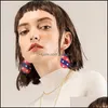 Dangle Chandelier Fashion Design Baseball Sports Pu Leather Earring Uk United States Flag Teardrop Printing For Independence Day W Dhi7X