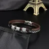 Bangle Nightclub Fashion Punk Leather Bracelet Men Retro Retro منسوج لصديقها