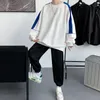 Męskie dresy 2023 Casual Mens Side Striped Spring Spring Sportswear Sets O szyja bluzy dresowe paty męskie 2 -częściowy zestaw 230206