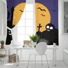 Rideau chambre cuisine rideaux Halloween lune fantôme motif salon décoration articles fenêtre pour
