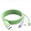 3 In 1 multi oplaadkabels Micro USB -kabel vloeistof siliconen snoer snel lading voor type C/Android en andere mobiele apparaten Huawei LG Samsung Note20 S20 etc.