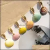 Dingle ljuskronor mode colorf naturlig skal ￶rh￤nge f￶r kvinnor boho guldpl￤tering legering hoop sommar strand smycken droppleverans ea dhb5p