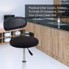 Housses de chaise pour tabouret de bar rond en polyester et housse de coussin élastique lavable pour diamètre 28-35 cm