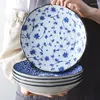 Piatti Servizio da tavola in ceramica Bulk Vassoio decorativo da cucina Vaisselle in porcellana bianca e blu