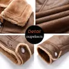 Men s Leather Faux Winter Autumn Vintage Classic Pockets Thick Warm Fleece Jacket Coat Casual Motor Pu 4XL 230207