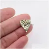 Charms Eruifa 10Pcs 15Mm Heart With Crystal Rhinestone Coin Zinc Alloy Womens Necklace Earring Bracelet Jewelry Diy Handmade 2 Color Dhkmw