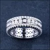 Обручальные кольца Пара группы кольцо с круглым блестящим белым каналом CZ Установка модных украшений в корейском стиле для женщин.