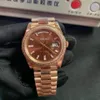 BP Uhren Braun Datum Automatische Männer Weiß 3255 Uhrwerk 904L Tag Gold Uhr Zeit R228345 Rose Champagner Kristall Armbanduhr313P