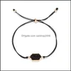 Bangle mode eenvoudige colorf kristallen handgemaakte geweven armband voor vrouwen diamant cluster was touw sieraden cadeau drop levering armbanden dh6te