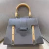 Designer-Tragetasche aus echtem Leder, klassische Mode, Luxustaschen, berühmte Geldbörse, Holzgriff, Herren-Clutch, Damentasche, Umhängetasche, Schultertasche mit Box, Kameratasche