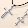 Pendentif Colliers S925 Sterling Sier Couple Collier Version Coréenne Étudiants Masculins Et Féminins Mode Simple Croix Xl1C062 Dr Dhgarden Dh8Jw