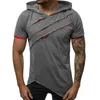 Camisetas masculinas Camiseta masculina Camiseta de capuz masculina casual slim manga curta camiseta mais tamanho 3xl Solid Men Roupe