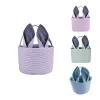 Seersucker Easter Bag Festive Cute Bunny Ears Basket Easters Egg Storage Bucket Outdoor Portable Picnic Tote Bag In Stock NEW