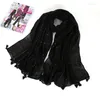 Scarves 180 90CM Women Sequins Long Scarf Shawl Wrap Muslim Hijab Plaid Tartan Soft Cotton Pashmina Cape Tassel Large Poncho Fashion