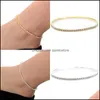 Bracelets de Cheville 1 Rangée Strass Scintillant Stretch Cz Chaîne De Cheville De Tennis Sexy Sandales De Cheville Accessoires De Mariage De Mariée Pour Les Femmes 514 T2 Drop Dhixl