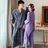 Vêtements ethniques Yukata Style japonais Kimono vêtements pyjamas peignoir articles ménagers coton sommeil pour adulte été ensemble mode Couple