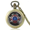 Orologi da tasca Moda Argento Nuiqsut Volontario dei Vigili del Fuoco Orologio al quarzo Vintage Uomo Donna NVFD Collana con ciondolo in bronzo Regali