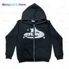 Мужские толстовок толстовок y2k retro printingd zip up whip sturtemur