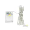 Led Strings 100Pcs alimentato a batteria 4M 40Leds String Light 4.5V Portable Fairy Lights Christmas Year Party Decorazione di nozze Drop De Dhpwc