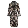 Herrrockar män robe nattklänning långa ärmar kimono badrock klänning silkeslen satin drake tryck pyjamas sömnkläder nattkläder klänning casual hem 230207