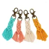 Ganchos 4 PCs Tassel Keychains Boho Key Chains Anéis