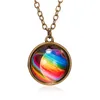 Pendant Necklaces Selling European And American Personality Galaxy Neba Universe Luminous Doublesided Retro Necklace Manufac Dhgarden Dhelz